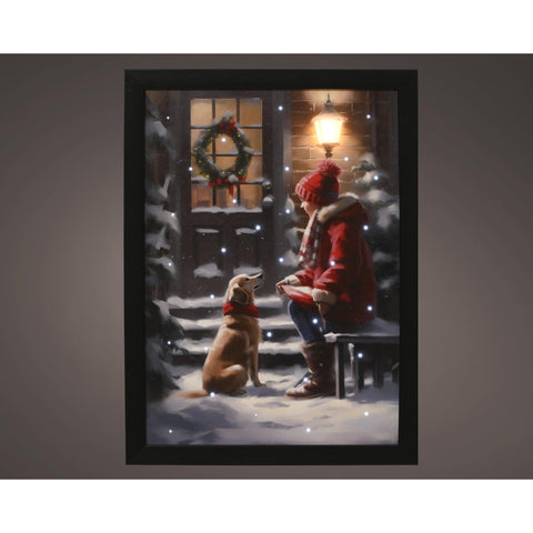 LED Leinwand "Kind mit Hund"