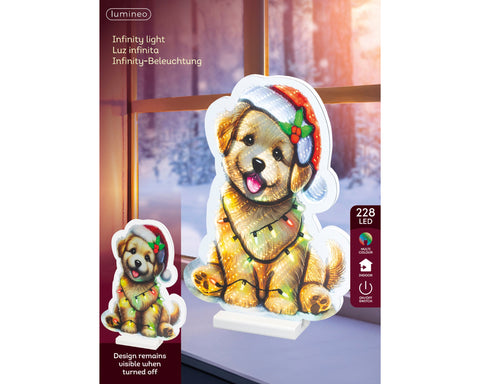 LED Infinity Hund klein bunt 1.3x26x36cm