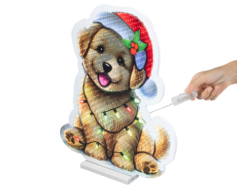 LED Infinity Hund groß bunt 1.3x47x57cm