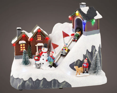 LED-Winterszene mit Skipiste