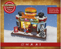 Lumineo christmas villages miniature fast food shop mit riesigem burger auf dem dach und warmweißen ledlichtern in bunt