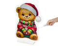 Led infinity bär bunt 1.3x25.5x36cm festliche beleuchtete weihnachtliche figur mit rotem santahut und syringe