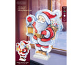 Led infinity santa rucksack blau 1.3x31x40cm mit leuchtendem lumineo infinity licht und bunter santa claus figur