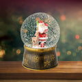 LED Schneekugel Santa gold warmweiße LED 13x17.5cm