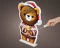 Led infinity bär bunt 1.3x36.5x57cm leuchtender weihnachtsbär mit santa mütze und schneeflockenpullover
