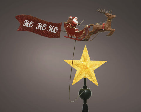 LED-Baumspitze Santa/Schlitten