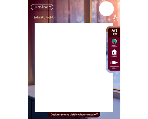 Led infinity rentier und santa warmweiße led 1.3x17x22cm mit 60 led mehrfarbiger usb-c beleuchtung für innenbereiche