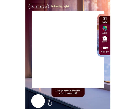 Led infinity pinguin mit 51 led mehrfarbiger beleuchtung warmweiße led usb-c indoor nutzung 1.3x16.9x22cm