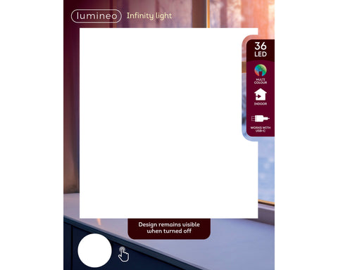 Led infinity dino warmweiße led 1.3x11.3x22cm mit 36 led mehrfarbiger usb-c beleuchtung für den innenbereich