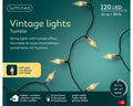 LED Vintage Lichterkette 8 Leuchtmodi Outdoor soft gold 120 LED 1190cm