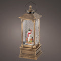 LED Wassersprenkler Schneemann gold warmweiße LED 10.5x10.5x28.5cm