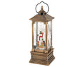 LED Wassersprenkler Schneemann gold warmweiße LED 10.5x10.5x28.5cm