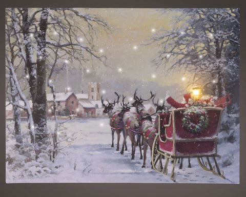 LED Leinwand "Santa im Schlitten"