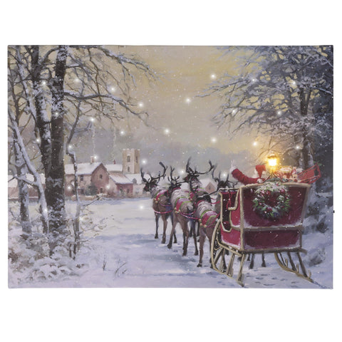 LED Leinwand "Santa im Schlitten"