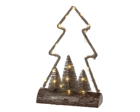 LED Tischlampe Jute gold warmweiße LED 9x23.5x34cm