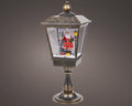 LED Tischlaterne Schneefallfunktion antique brass kaltweiße LED 27x27x70cm