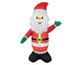 Led aufblasbarer santa in rot und weiß mit kaltweißer led beleuchtung grünen handschuhen und fröhlicher winkpose