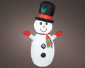 Led aufblasbarer weißer schneemann mit schwarz topfhut rot schal und handschuhen mit kaltweißer led beleuchtung