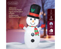 Weißer aufblasbarer led schneemann mit schwarzem hut rotem schal und handschuhen 50x78x120cm