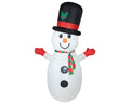 Led aufblasbarer weißer schneemann mit kaltweißer led 75x120x180cm schwarz rotem hut grünem stechpalmenmuster