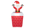 LED aufblasbarer Santa aus Kamin kaltweiße LED 70x70x150cm