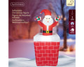 LED aufblasbarer Santa aus Kamin kaltweiße LED 70x70x150cm