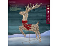LED Rentier roter Schal Outdoor gold warmweiße LED 18x57x100cm
