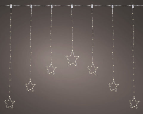 Mikro-LED Lichtvorhang Sterne warmweiss 136 LED / 120 cm