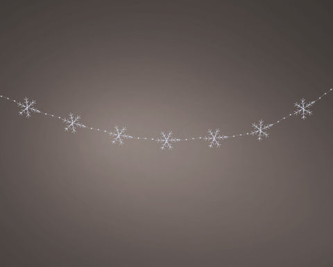 Mikro-LED Girlande Schneeflocken 160 LED / 2.25 m