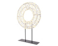 LED Kranz auf Ständer Outdoor silber warmweiße LED 7x28x38cm