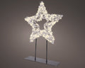 LED Stern auf Ständer Outdoor silber warmweiße LED 6x28x37cm