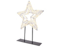 LED Stern auf Ständer Outdoor silber warmweiße LED 6x28x37cm