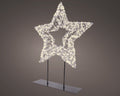 LED Stern auf Ständer Outdoor silber warmweiße LED 7x38x47cm