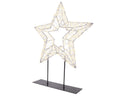 LED Stern auf Ständer Outdoor silber warmweiße LED 7x38x47cm