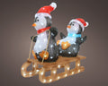 LED Pinguin auf Schlitten Acryl Outdoor kaltweiße LED 61.5x31x56.5cm