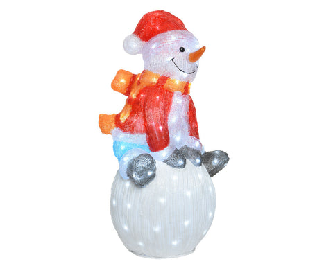 LED Schneemann Acryl Outdoor kaltweiße LED 33x40.5x70.5cm