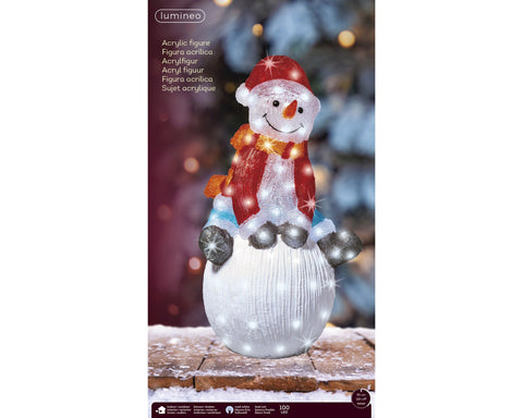 LED Schneemann Acryl Outdoor kaltweiße LED 33x40.5x70.5cm