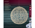 LED Kugel Outdoor silber warmweiße LED 58cm