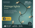LED Vintage Lichterkette 8 Leuchtmodi Outdoor grün 180 klassischwarme LED 1790cm