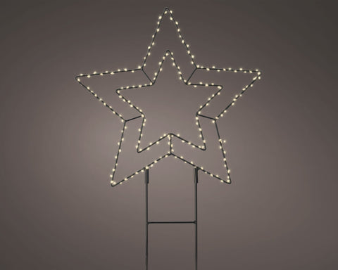 LED-Gartenstecker „Stern“ warmweiss 180 LED / 38 cm