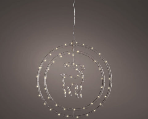 Mikro-LED Ring mit Rentier 67 LED / 33 cm