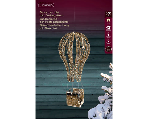 LED Ballon Outdoor gold warmweiße LED 47x47x100cm