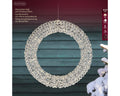 LED Kranz Outdoor silber warmweiße LED 78x12cm