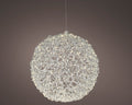 LED Kugel Outdoor silber warmweiße LED 55cm