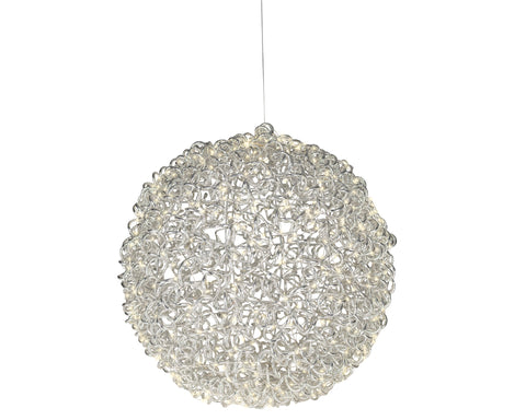 LED Kugel Outdoor silber warmweiße LED 55cm