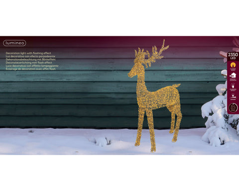 LED Rentier Outdoor gold klassischwarme LED 35x96x200cm