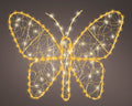 LED Schmetterling Outdoor gold warmweiße & klassischwarme LED 1x28x23cm