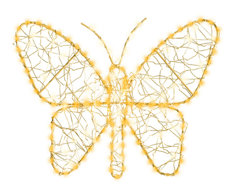 LED Schmetterling Outdoor gold warmweiße & klassischwarme LED 1x28x23cm