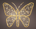LED Schmetterling Outdoor gold warmweiße & klassischwarme LED 1x38x30cm