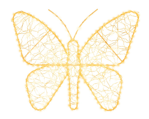 LED Schmetterling Outdoor gold warmweiße & klassischwarme LED 1x38x30cm